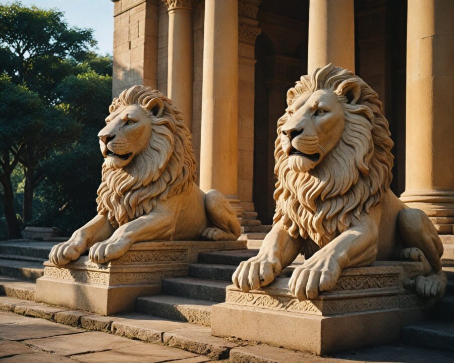 O simbolismo do leão guardião em templos e palácios