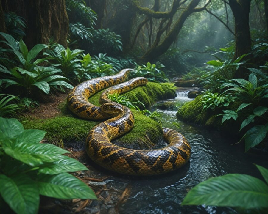 O papel das anacondas mitológicas na criação de rios e lagos
