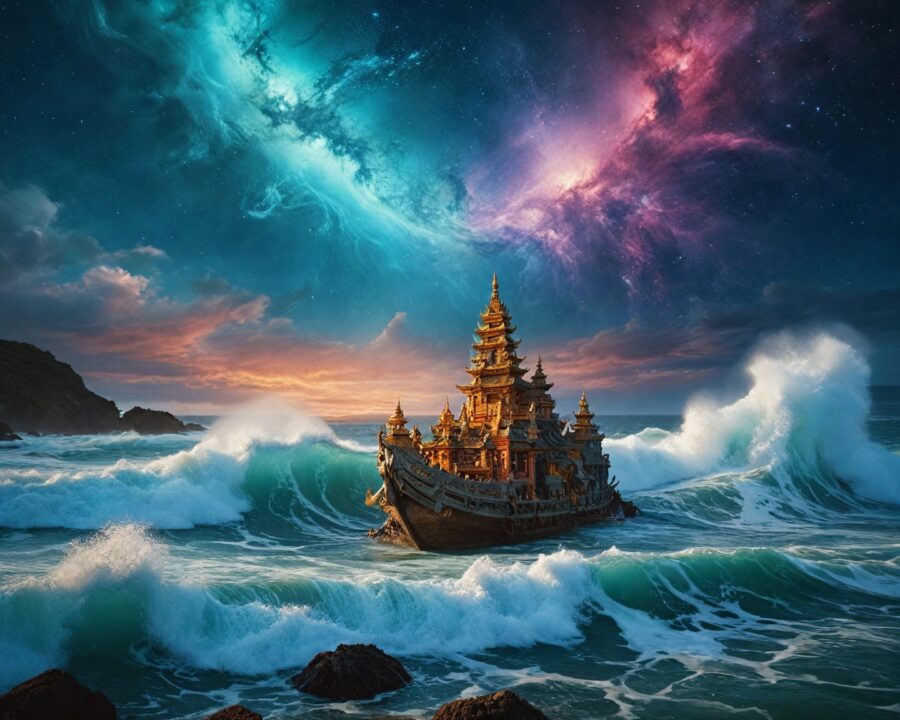 O mito da agitação do oceano de leite e os deuses imortais