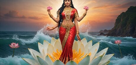 O mito da deusa Lakshmi e a agitação do oceano de leite